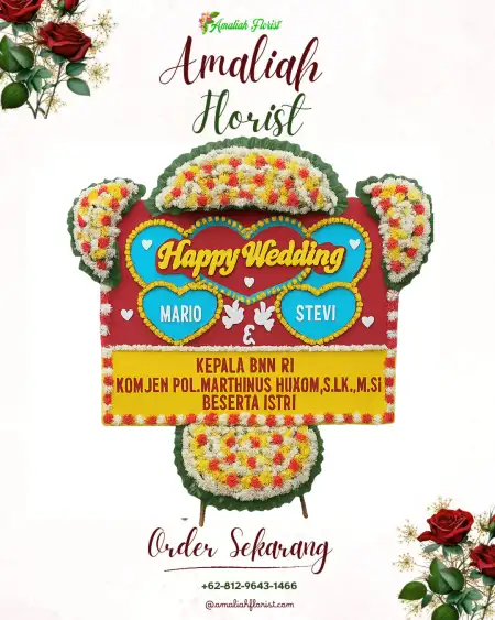 Papan Bunga Pernikahan Sebarus